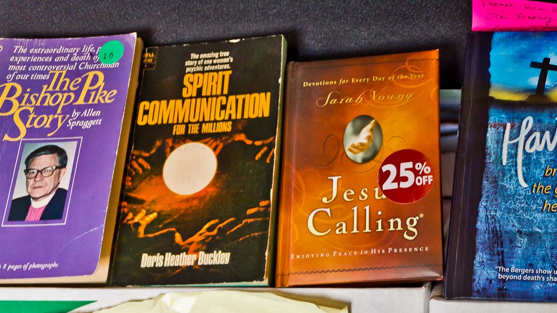 Book covers of Jesus Calling, Spirit Communication, and Have Heart