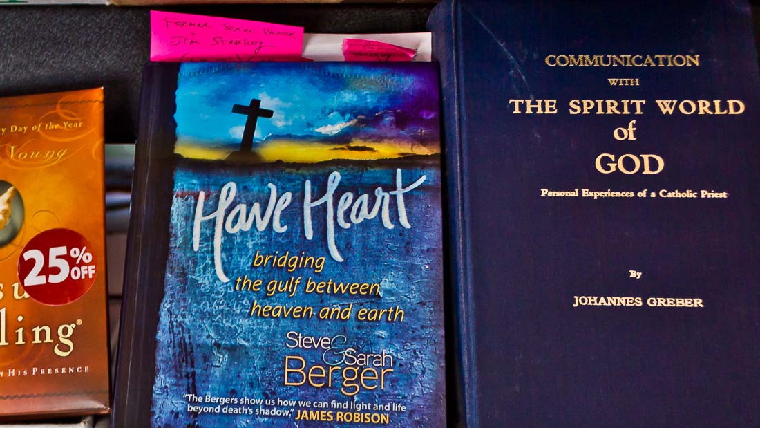 Book covers of Jesus Calling, Heart, and The Spirit World of God.